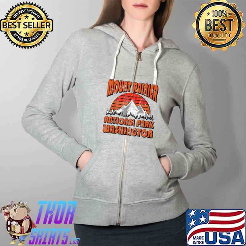 Best mount Rainier National Park Washington Mountain Hiking Retro T-Shirt Full Zip Hooded