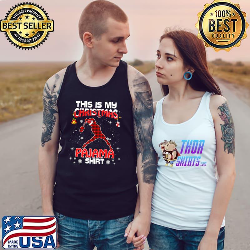 Best this Is My Christmas Pajama Red Plaid Badminton Xmas T-Shirt Tank Top