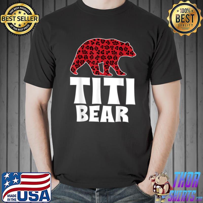 Best Titi Bear Christmas Red Leopard Matching Family Pajama T Shirt Unisex
