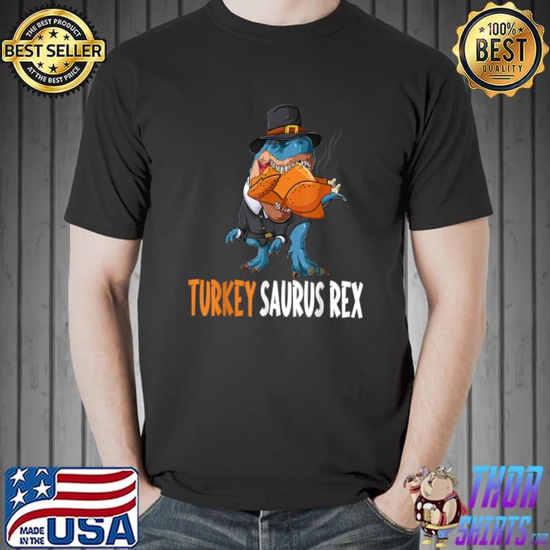 Best turkey Saurus Rex Dinosaur Thanksgiving Pilgrim T-Shirt Unisex