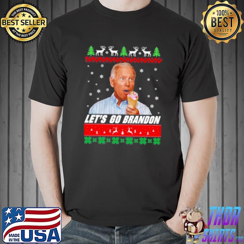 Biden eat Ice Cream meme Lets Go Brandon Ugly christmas s Unisex