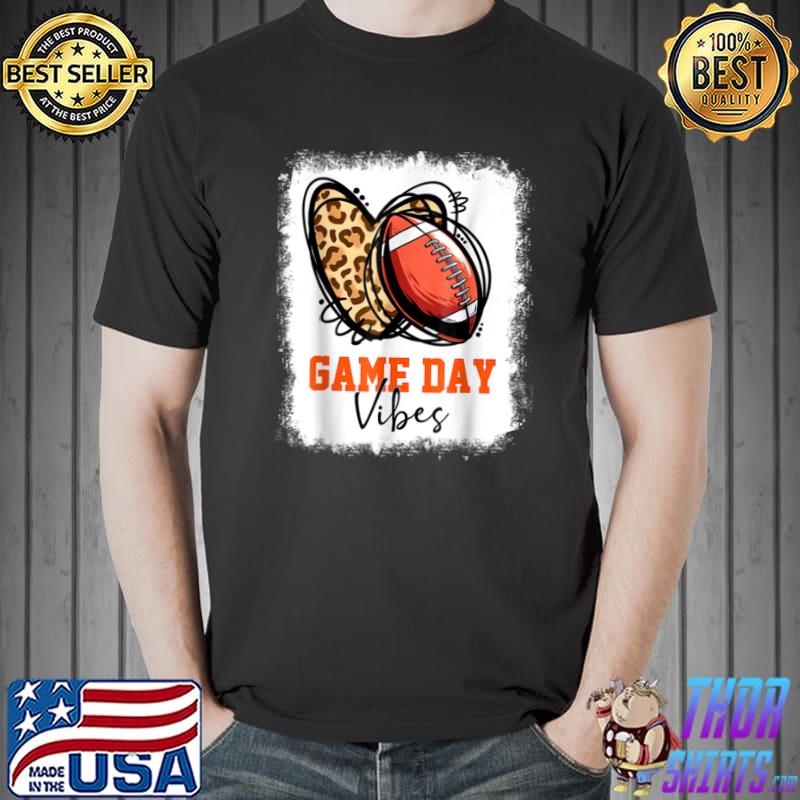 Bleached Football Game Day Vibes Football Mom Game Day Funny T Shirt Unisex