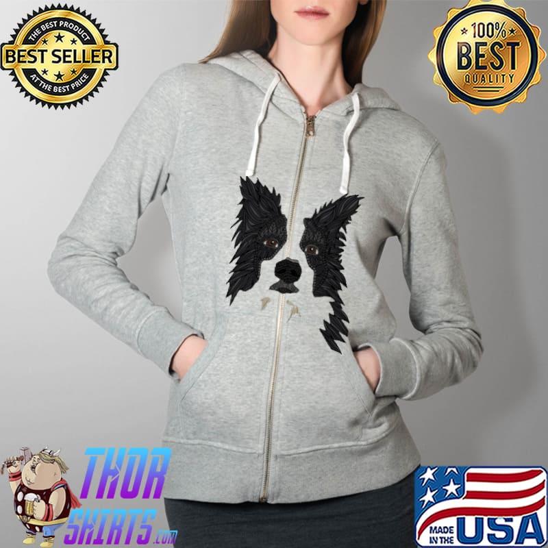 Border Collie Dog Shirt Full Zip Hooded