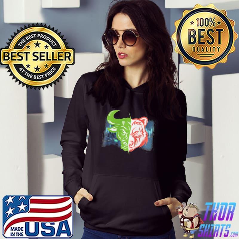 Bull and Bear Stock Market Trading Shirt Hoodie