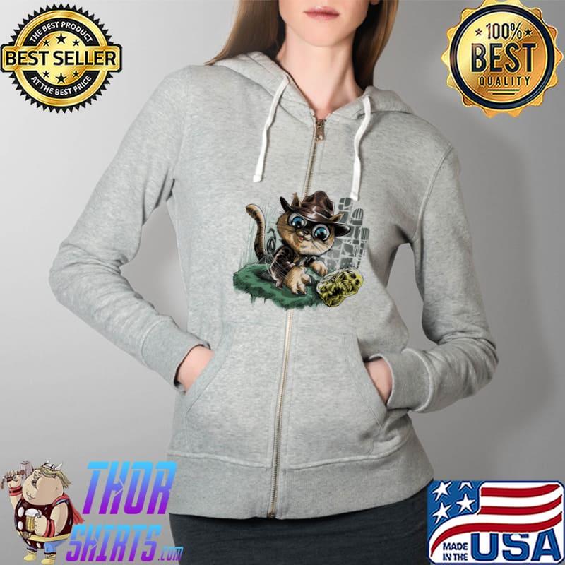 Cat Don't Play With The Golden Idol Shirt Full Zip Hooded