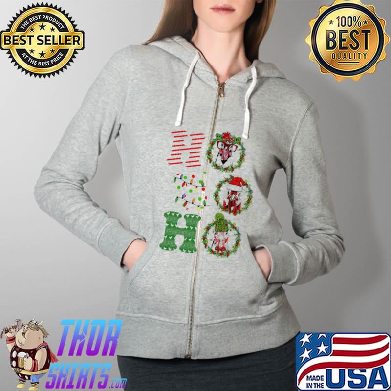 Chicken Ho Ho Ho Christmas Shirt Full Zip Hooded