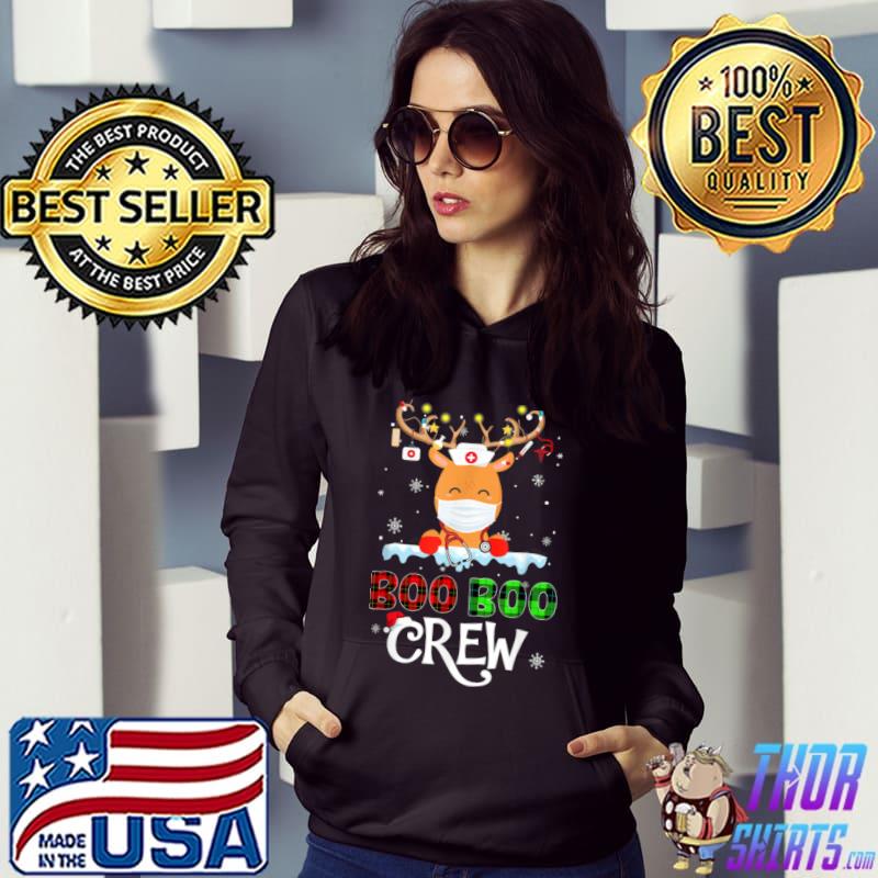 Christmas Boo Boo Crew Reindeer Nurse Buffalo Plaid Nurse T Shirt