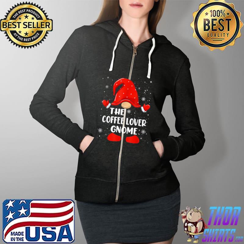 Coffee Lover Gnome Buffalo Plaid Matching Family Christmas T Shirt Full Zip Hooded