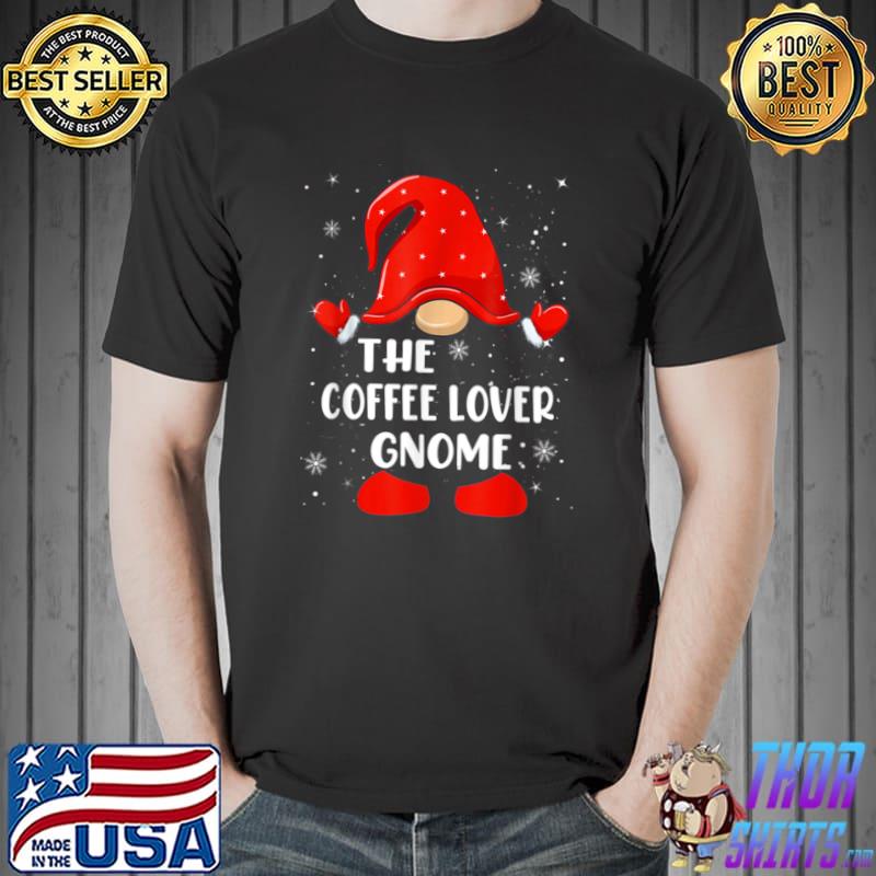Coffee Lover Gnome Buffalo Plaid Matching Family Christmas T Shirt Unisex