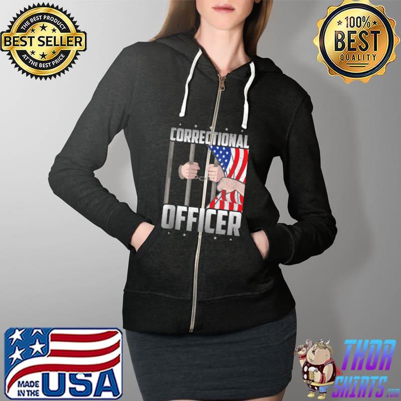 Correctional Officer American Flag Patriotic T-s Full Zip Hooded