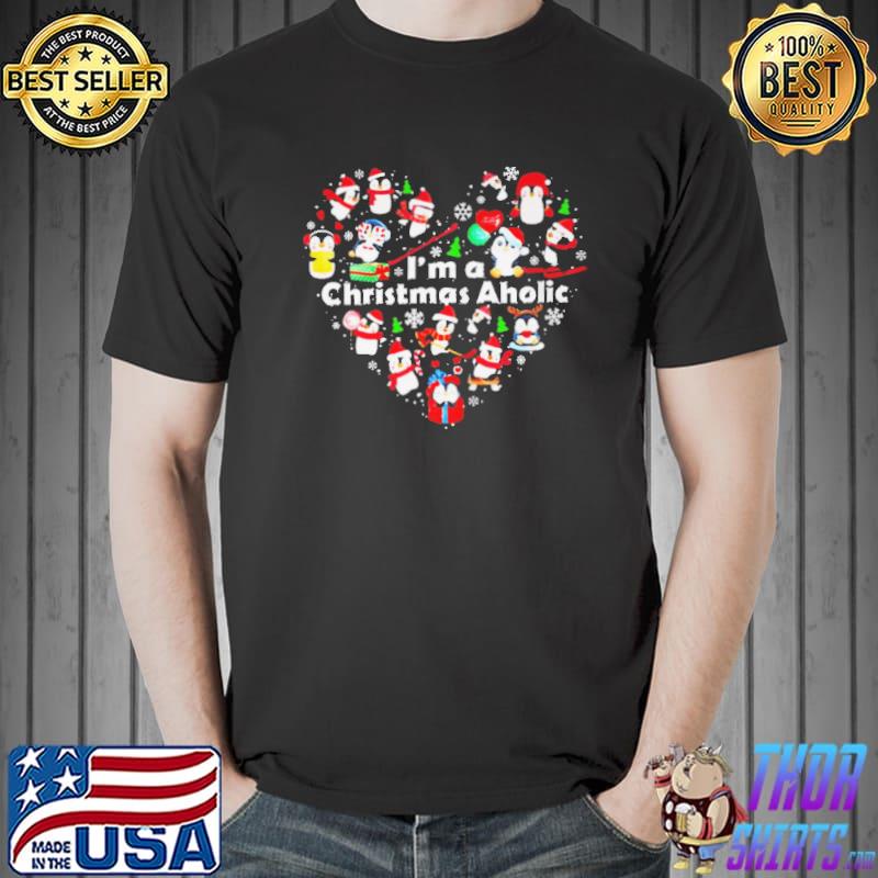 Cute penguins I'm a christmas aholic heart 2021 s Unisex