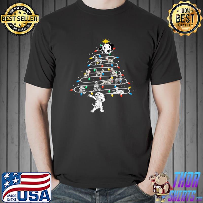 Dabbing Dalmatian Christmas Dalmatian Xmas Lighting Santa T Shirt Unisex