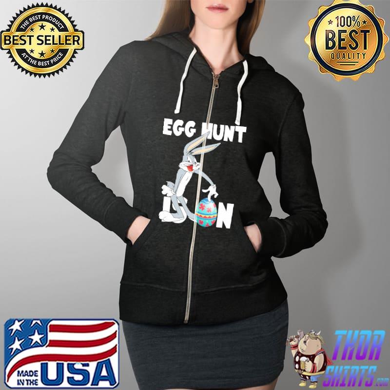 Egg Hunt Is On Hunting Easter Eggs Season Bugs Bunny Shirt Full Zip Hooded