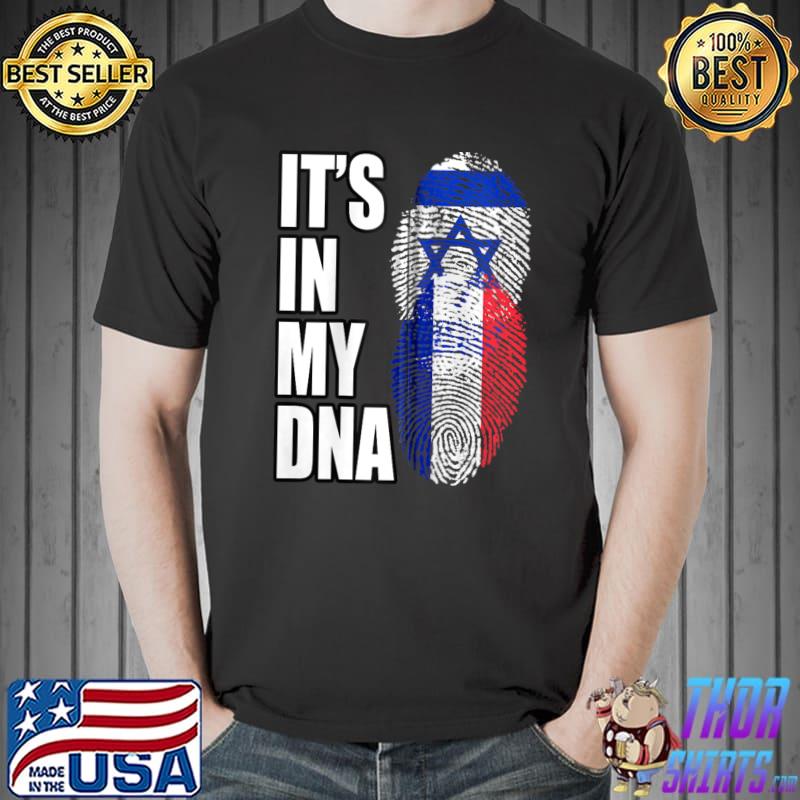 French And Israeli Mix DNA Flag Heritage T-s Unisex