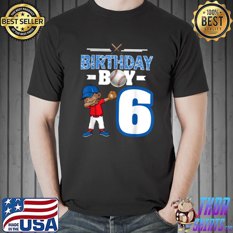 Funny dabbing Boy 6 Year Old Baseball Player 6th Bday Party T-Shirt Unisex
