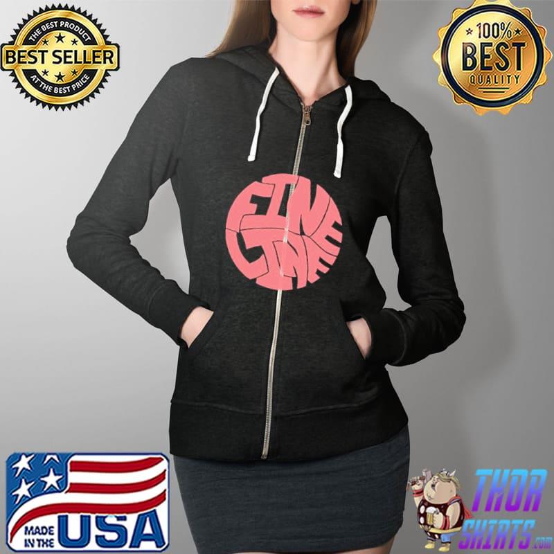 Funny fine Line graphically written Shirt Full Zip Hooded
