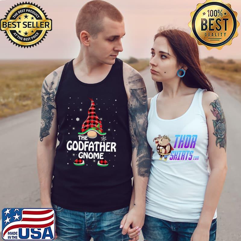 Funny godfather Gnome Buffalo Plaid Matching Family Christmas T-s Tank Top