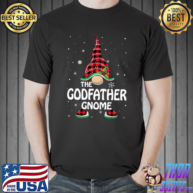 Funny godfather Gnome Buffalo Plaid Matching Family Christmas T-s Unisex