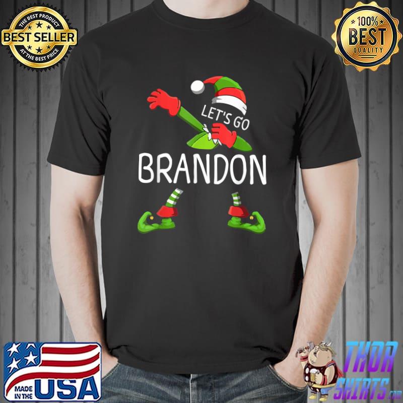 Funny let's Go Brandon Elf Christmas Funny Elf Dabbing Christmas T-Shirt Unisex