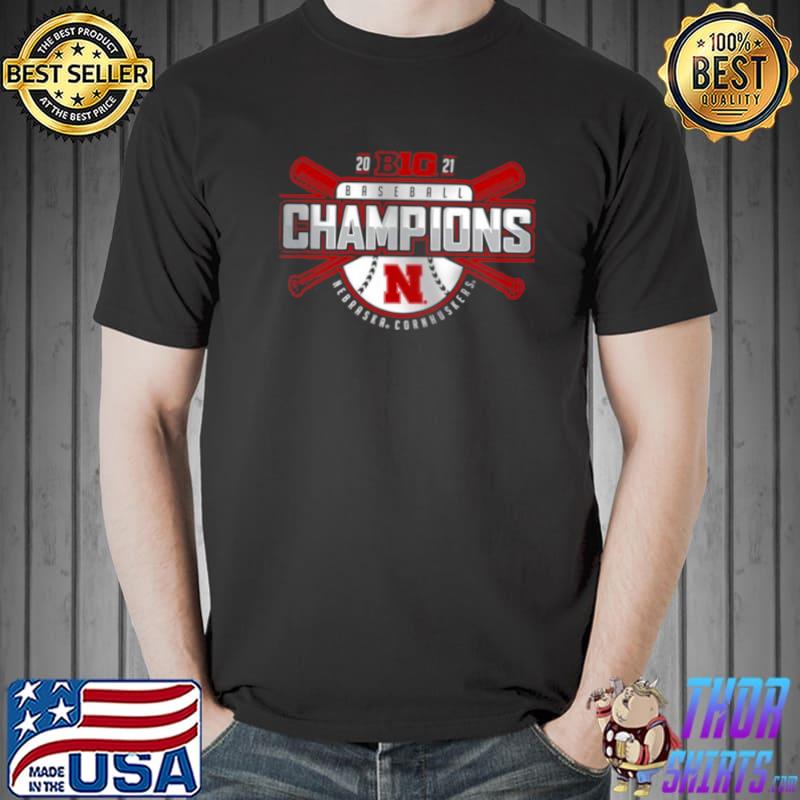 Funny Nebraska Huskers 2021 Big Ten Baseball Conference Champions Locker Room Merch Shirt Unisex