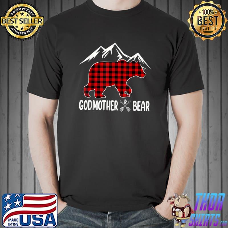 Funny red Plaid Moma Bear Christmas Pajama Matching Family T-Shirt Unisex