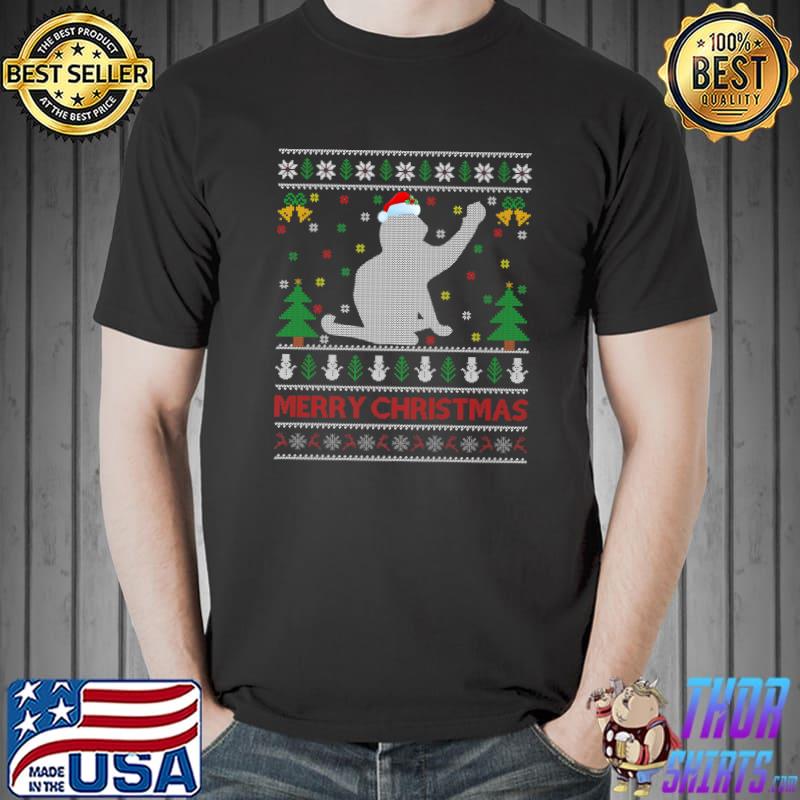Funny Siamese Cat Lover Ugly Santa Siamese Cat Christmas Premium T-Shirt Unisex