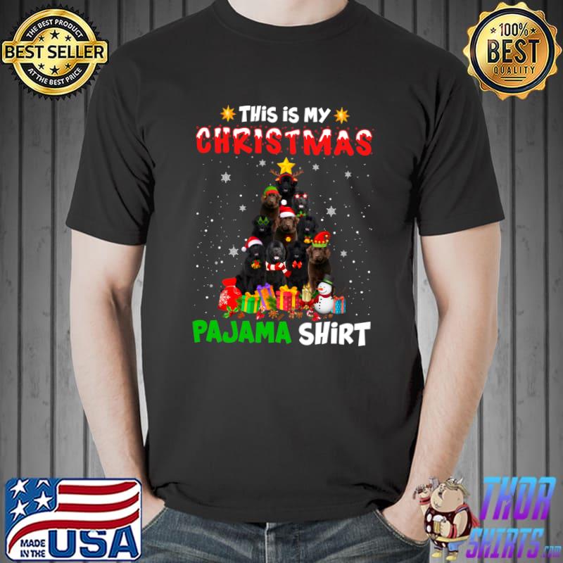 Funny this Is My Christmas Pajama Newfoundland Dog Xmas Tree T-s Unisex