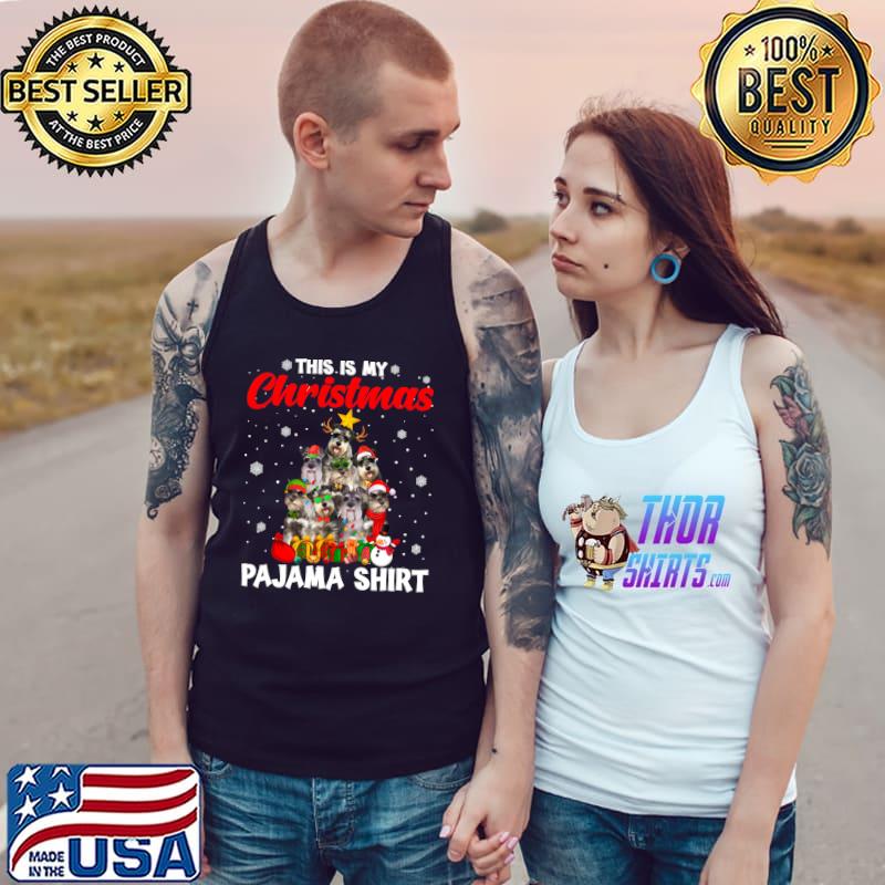 Funny this Is My Christmas Pajama Schnauzer Dog Xmas Tree T-s Tank Top