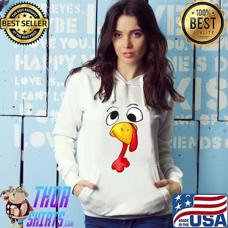 Funny Turkey Face Tee Thanksgiving Turkey Day Costume Gobble T-Shirt