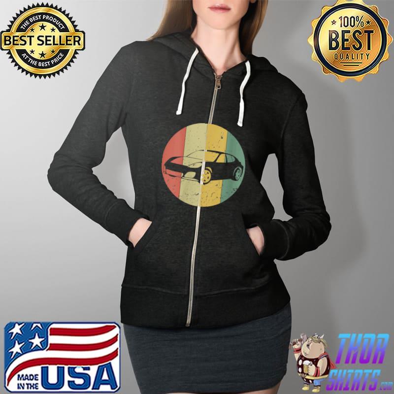 Funny vintage Car Retro Automobile Automotive Silhouette 80s 90s T-Shirt Full Zip Hooded