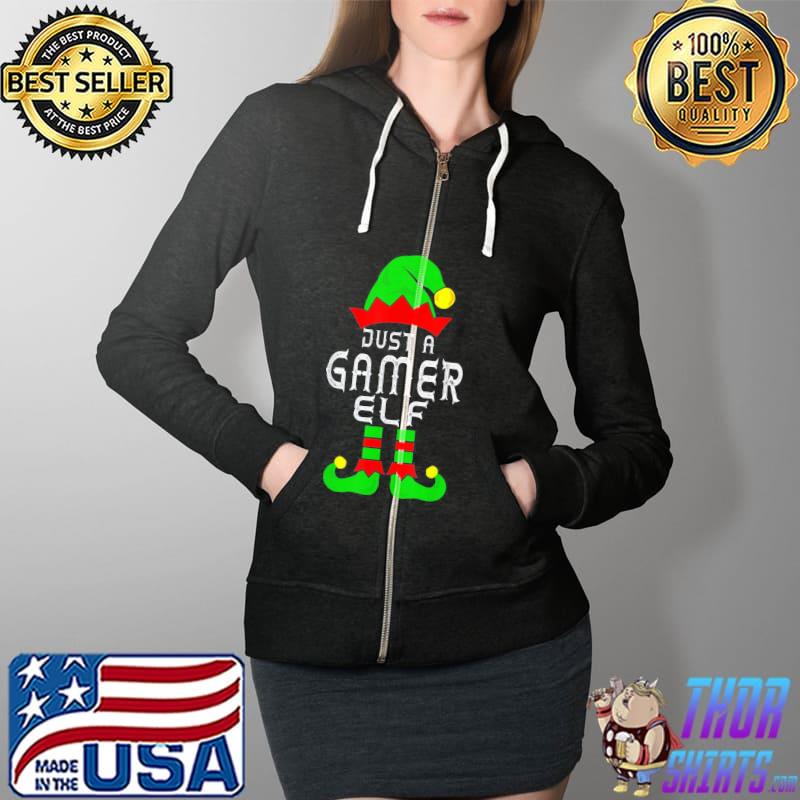 Gamer Elf Family Christmas Matching Pajama T-Shirt Full Zip Hooded