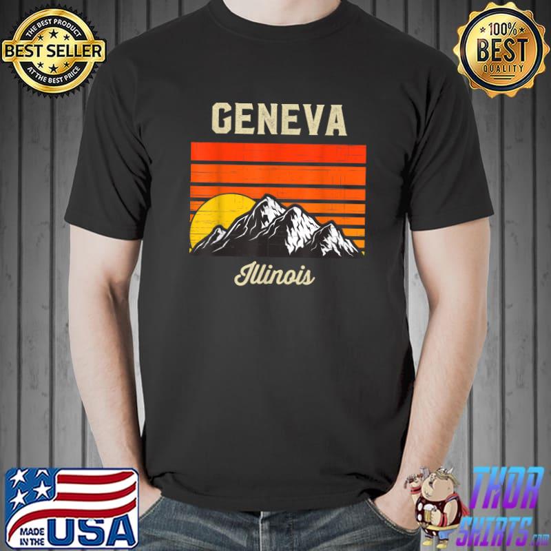 Geneva Illinois Retro City State USA Souvenir T-Shirt Unisex