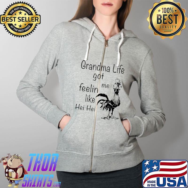 Grandma Life Got Me Feeling Like Hei Hei Moana Disney Shirt Full Zip Hooded