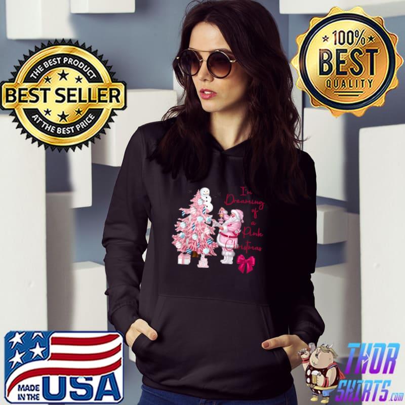 I’m Dreaming of a Pink Christmas Santa Graphic Design T Shirt