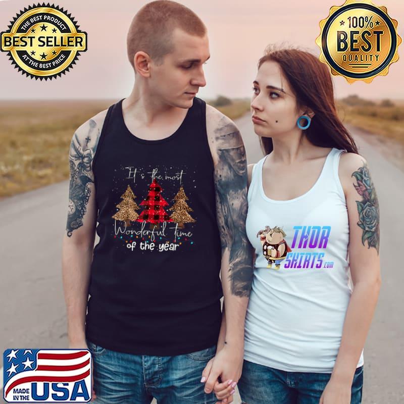It’s The Most Wonderful Time Of The Year Leopard Xmas Tree T Shirt Tank Top
