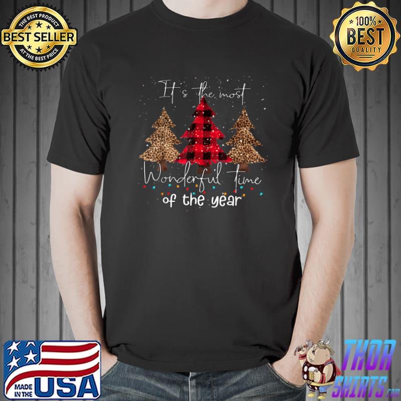 It’s The Most Wonderful Time Of The Year Leopard Xmas Tree T Shirt Unisex