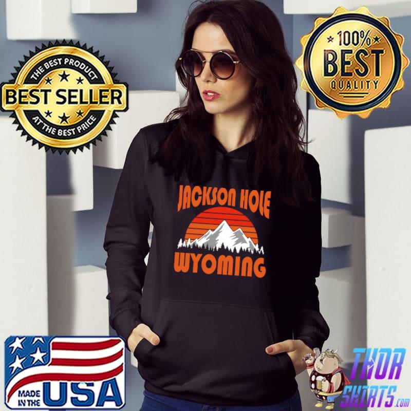 Jackson Hole Wyoming Mountain Retro Sunset Nature Hiking T-shirt