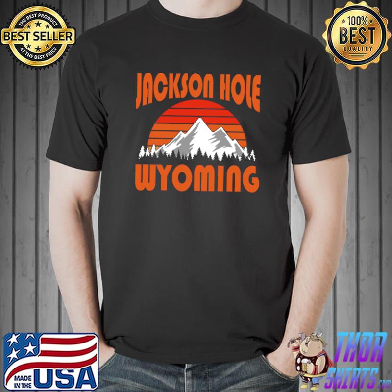 Jackson Hole Wyoming Mountain Retro Sunset Nature Hiking T-s Unisex