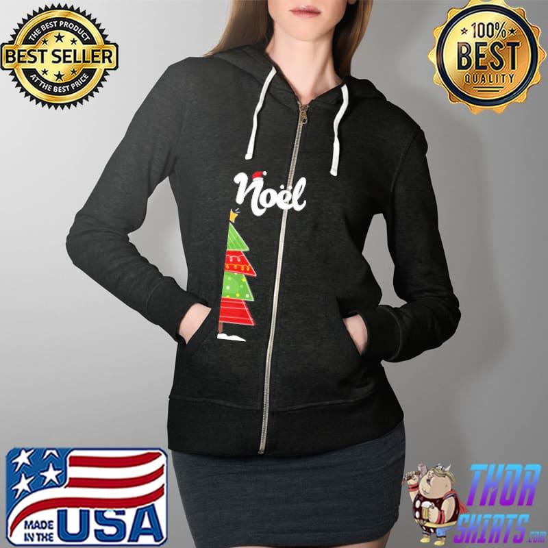 Joyeux Noel Matching Christmas Tree Shirt Full Zip Hooded