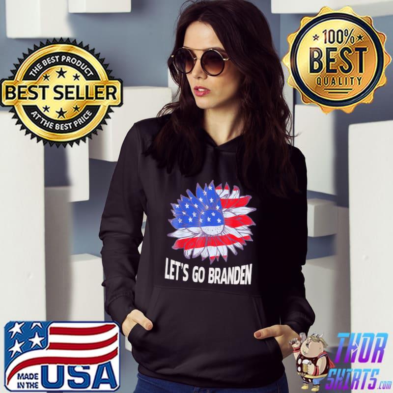 Let’s Go Branden Brandon Retro Sunflower US Flag T-Shirt