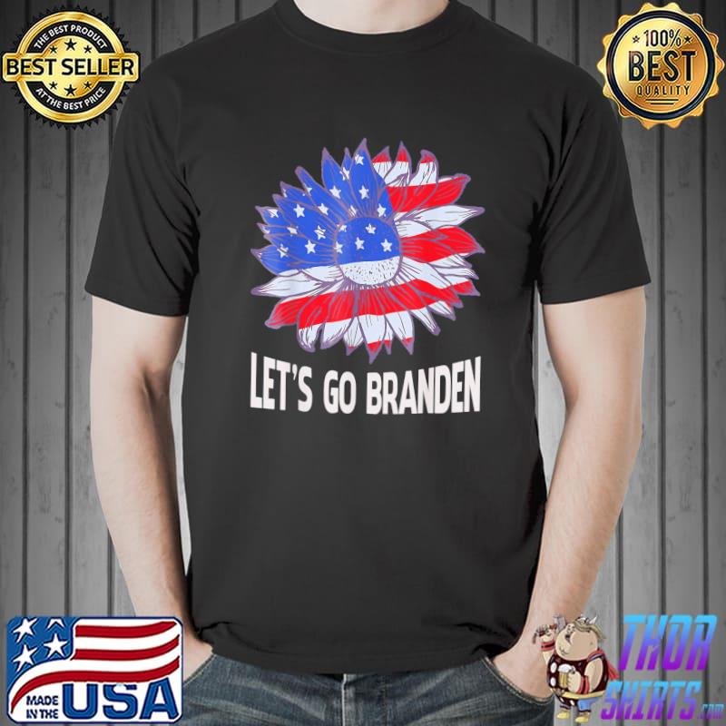 Let’s Go Branden Brandon Retro Sunflower US Flag T-Shirt Unisex