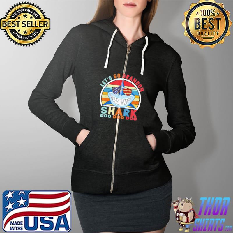Let’s Go Brandon Shark Doo Doo Doo Anti Biden T-Shirt Full Zip Hooded