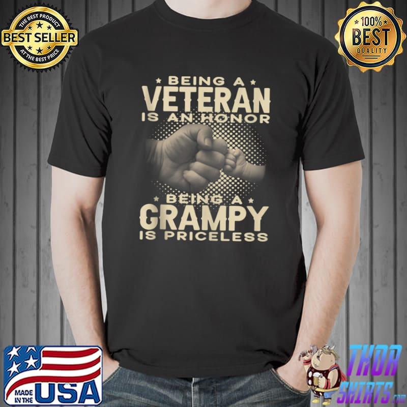 Mens Being a Veteran is an Honor being a Grampy is Priceless T-s Unisex