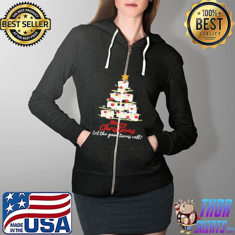 Merry Christmas Let The Good Time Roll Shirt Full Zip Hooded