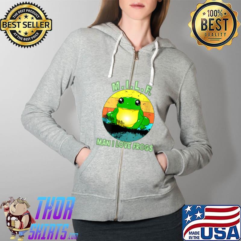 MILF Man I Love Frogs Funny Saying Frog Amphibian Lovers T-Shirt Full Zip Hooded
