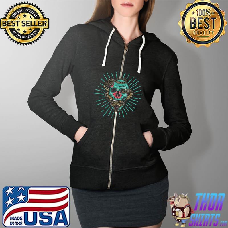 Nice aloha Death Skull Snack T-Shirt Full Zip Hooded