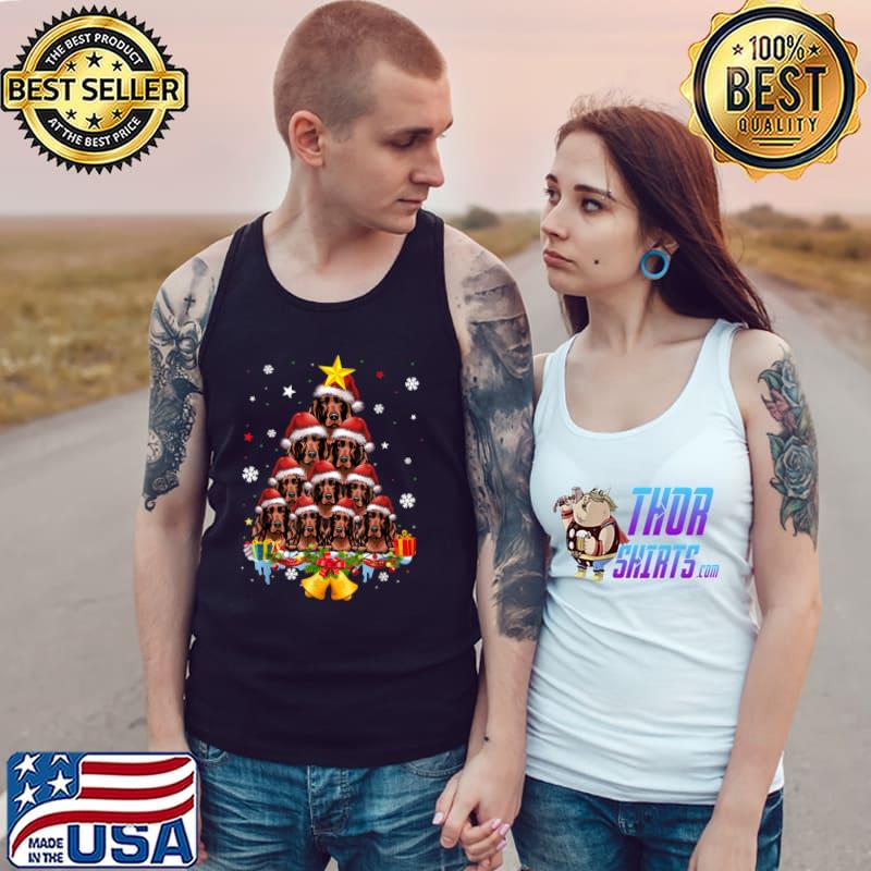 Nice funny Irish Setter Dog Christmas Tree Ugly Christmas T-Shirt Tank Top