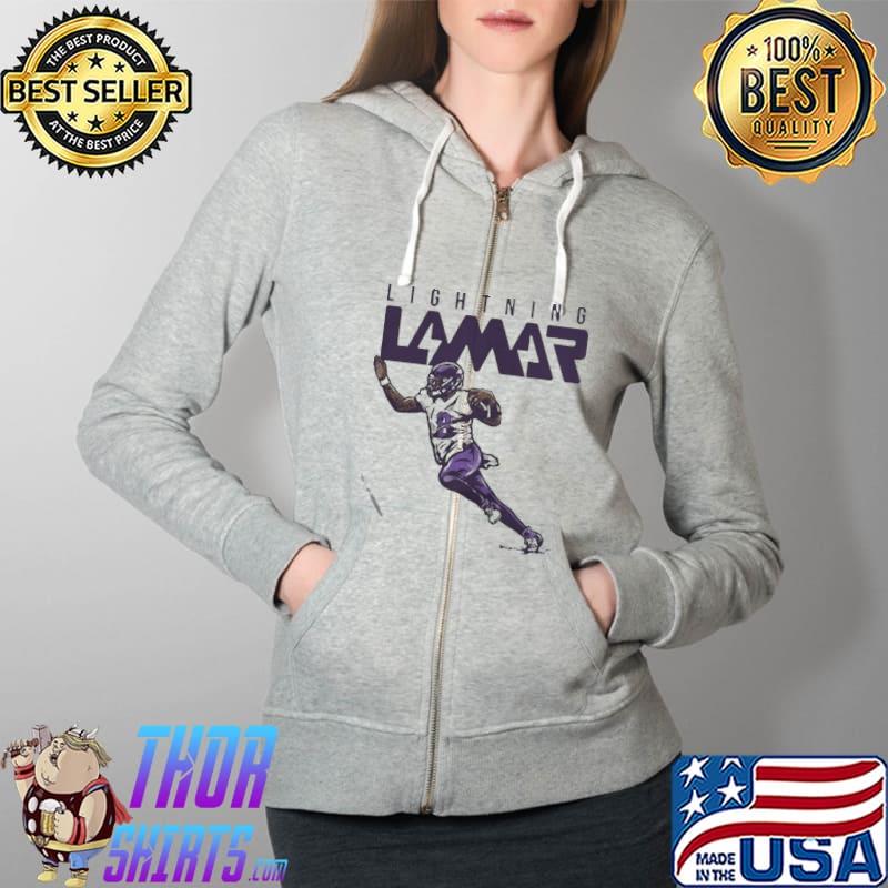 Nice Lightning Lamar Jackson NFLPA Full Zip Hooded