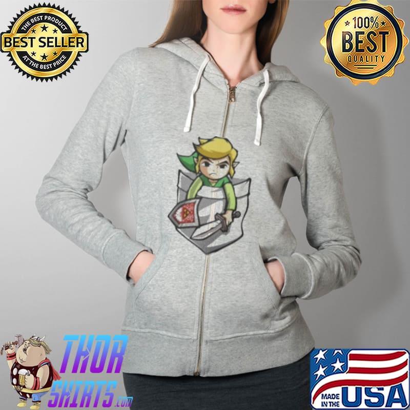 Nice link The legend of Zelda inspired gamer pocket Shirt Full Zip Hooded