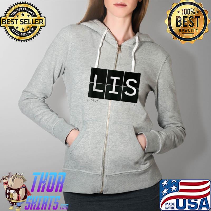 Nice lIS Lisbon Portugal Retro Travel Airport Code Traveler T-Shirt Full Zip Hooded